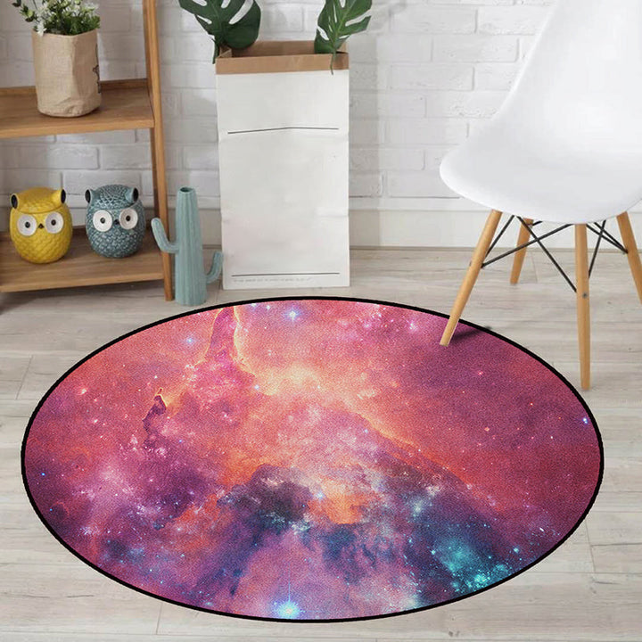 Kalsten | Realistic Multicolor Cosmos Print Rug Polyester Modern Carpet Pet Friendly Non-Slip Machine Washable Rug for Children's Room
