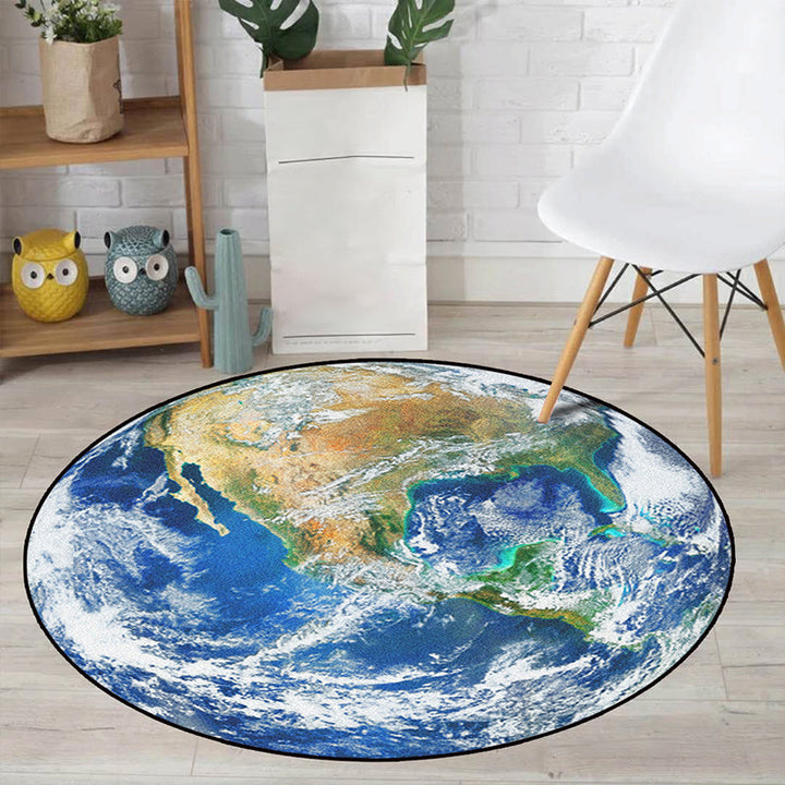 Kalsten | Realistic Multicolor Cosmos Print Rug Polyester Modern Carpet Pet Friendly Non-Slip Machine Washable Rug for Children's Room