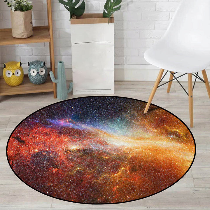 Kalsten | Realistic Multicolor Cosmos Print Rug Polyester Modern Carpet Pet Friendly Non-Slip Machine Washable Rug for Children's Room