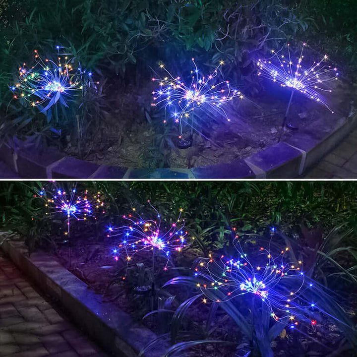New Ground Plug Solar Fireworks Light LED Light String Copper Wire Outdoor Garden Decoration Star Lights Christmas Lights | Kalsten