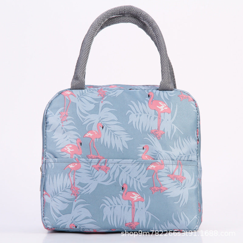 Insulated Flamingo Pattern Lunch Bag Kalsten