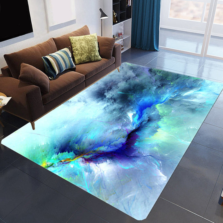 Kalsten | Magnificent 3D Evening Clouds Rug Multicolor Modern Rug Synthetic Washable Stain Resistant Nonslip Back Rug for Living Room