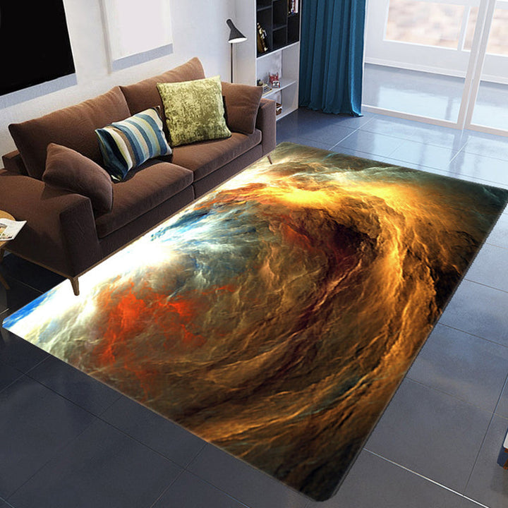 Kalsten | Magnificent 3D Evening Clouds Rug Multicolor Modern Rug Synthetic Washable Stain Resistant Nonslip Back Rug for Living Room