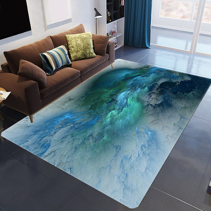 Kalsten | Magnificent 3D Evening Clouds Rug Multicolor Modern Rug Synthetic Washable Stain Resistant Nonslip Back Rug for Living Room