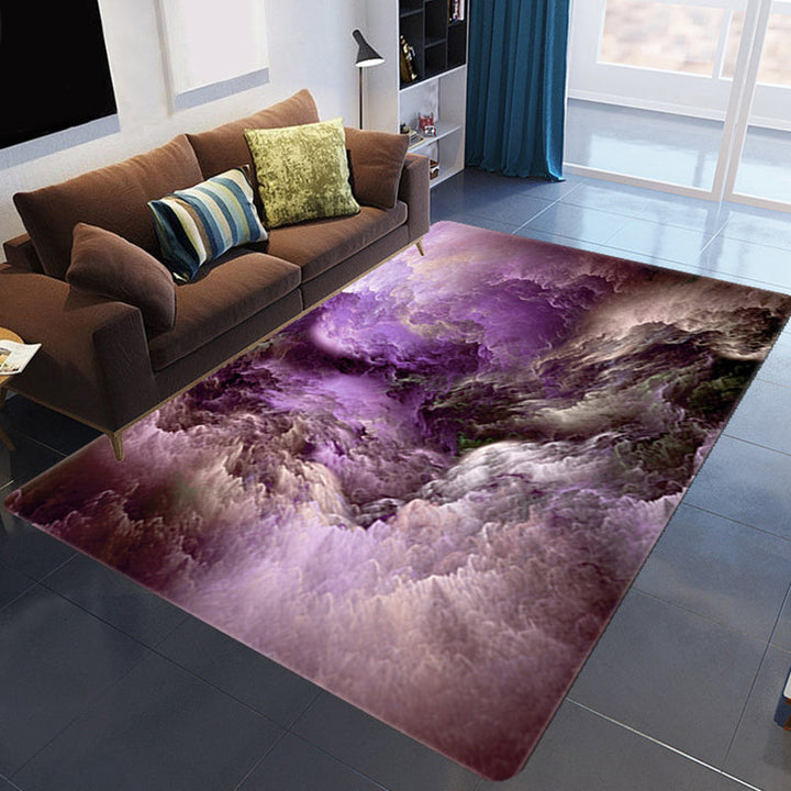 Kalsten | Magnificent 3D Evening Clouds Rug Multicolor Modern Rug Synthetic Washable Stain Resistant Nonslip Back Rug for Living Room