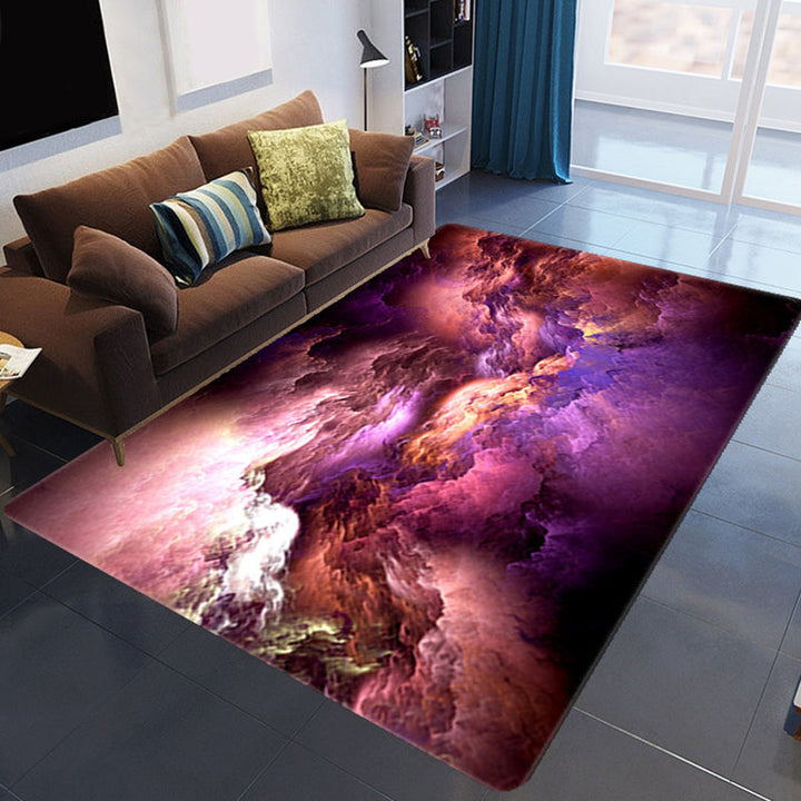 Kalsten | Magnificent 3D Evening Clouds Rug Multicolor Modern Rug Synthetic Washable Stain Resistant Nonslip Back Rug for Living Room