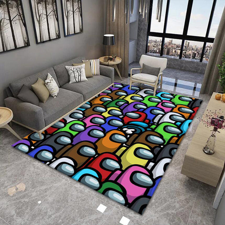 Kalsten | Modern Brain Deception 3D Carpet Black Synthetic Area Rug Machine Washable Stain Resistant Non-Slip Rug for Living Room