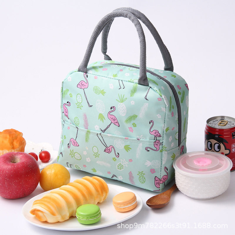 Insulated Flamingo Pattern Lunch Bag Kalsten