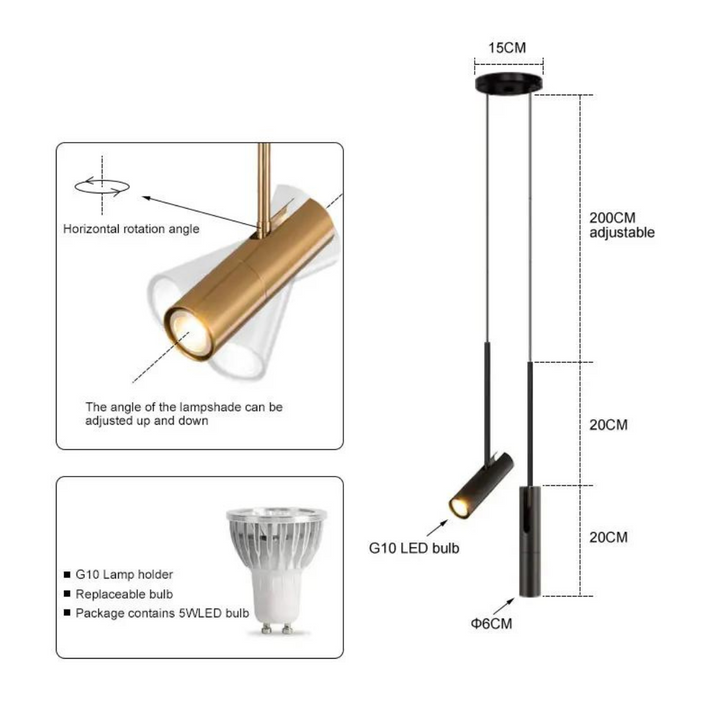 Elegant LED Pendant Lamp for Atmospheric Bedrooms – 15m² Kalsten