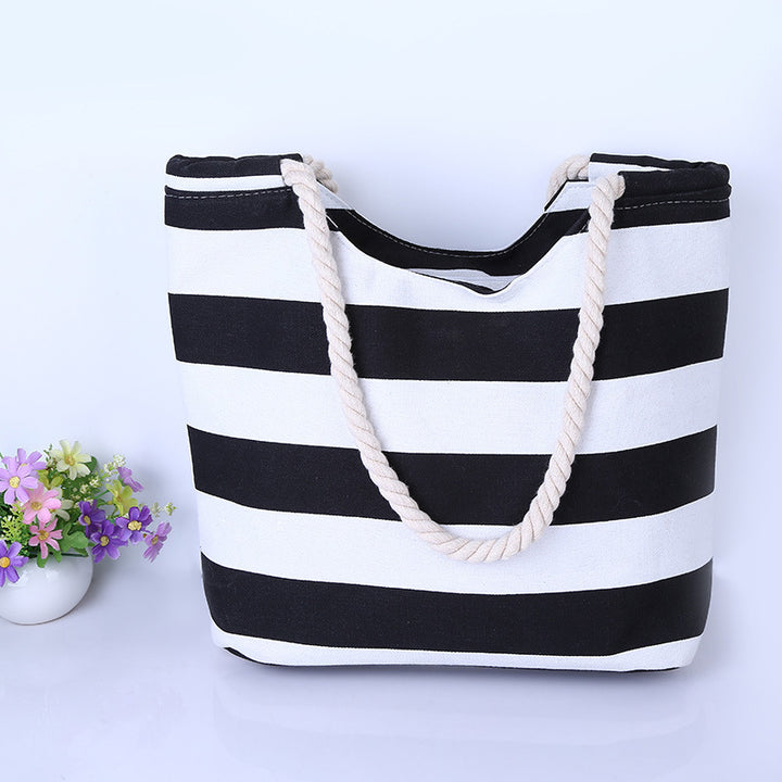 Beach-friendly cotton bag with robust cord handles Kalsten