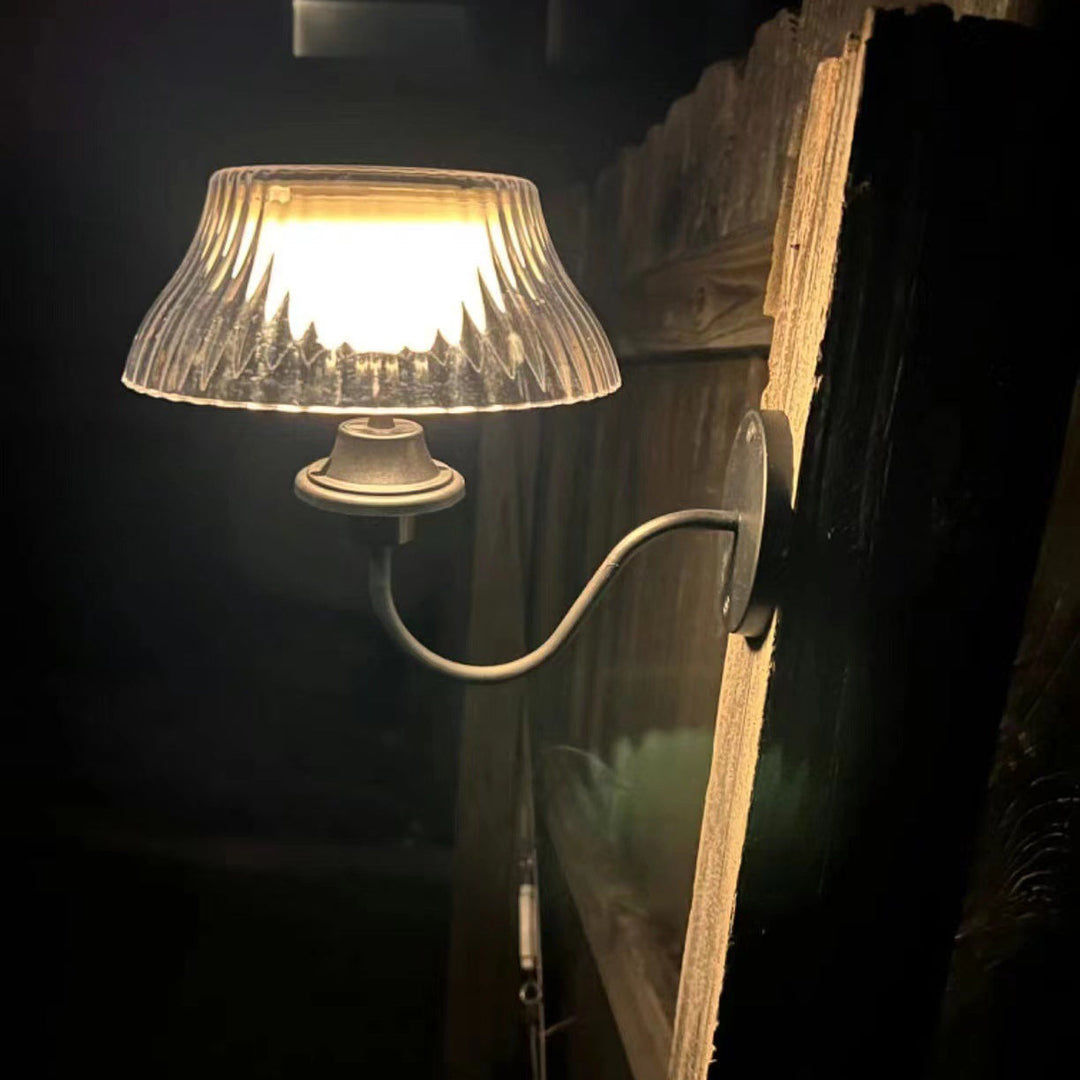 Contemporary Retro Solar Iron Alloy Plastic LED Waterproof Wall Sconce Lamp For Outdoor | Kalsten
