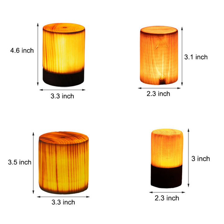 Cordless LED table lamp with rechargeable battery and touch control – Warm wood design for a cozy atmosphere | Kalsten