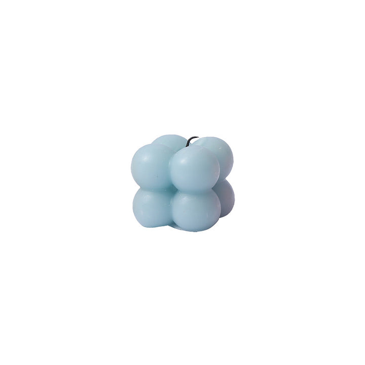Geometric Bubble-Cube Sculptural Tabletop Wax Candle