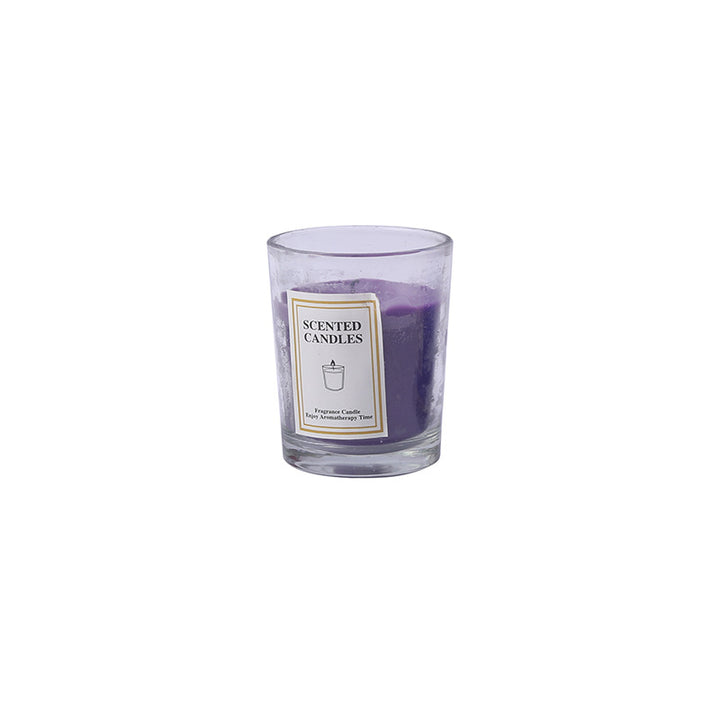 Scented Glass Jar Aromatherapy Candle with Frosted Holder and Cotton Wick
