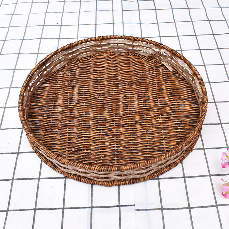 Handwoven Round Storage Tray Kalsten