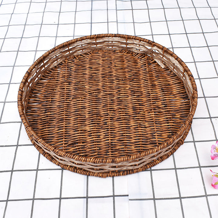 Handwoven Round Storage Tray Kalsten