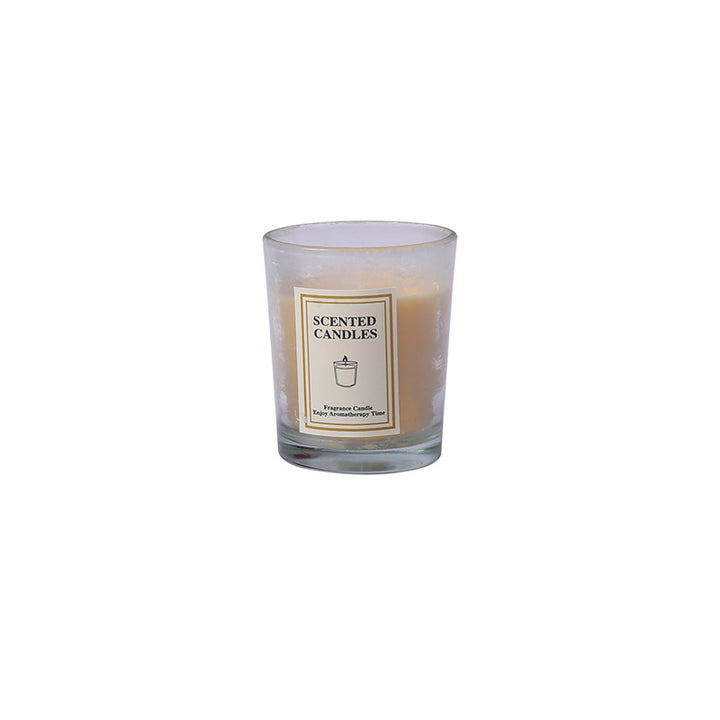 Scented Glass Jar Aromatherapy Candle with Frosted Holder and Cotton Wick