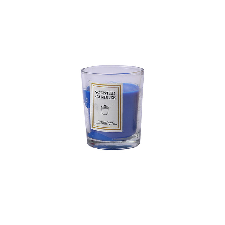 Scented Glass Jar Aromatherapy Candle with Frosted Holder and Cotton Wick