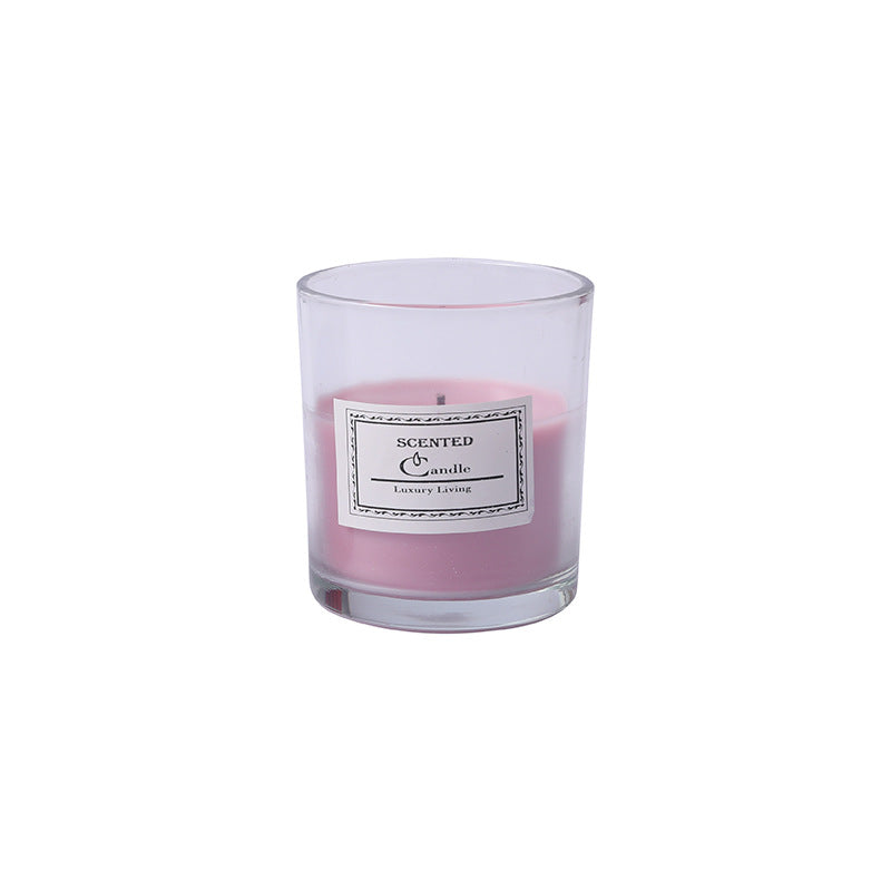 Scented Glass Jar Aromatherapy Candle with Frosted Holder and Cotton Wick