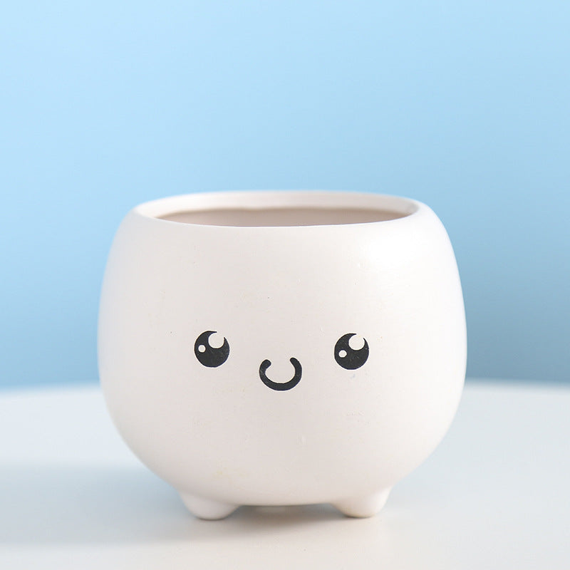 Cute Smiling Ceramic Planter Kalsten