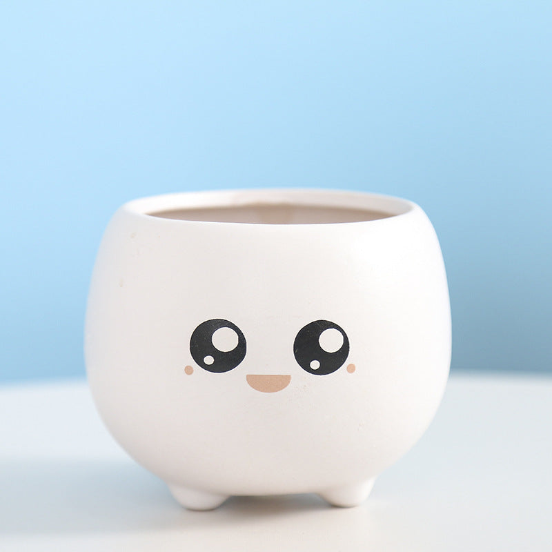 Cute Smiling Ceramic Planter Kalsten