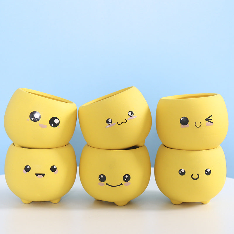 Cute Smiling Ceramic Planter Kalsten