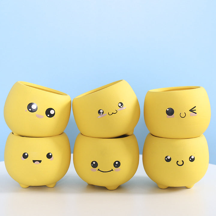 Cute Smiling Ceramic Planter Kalsten