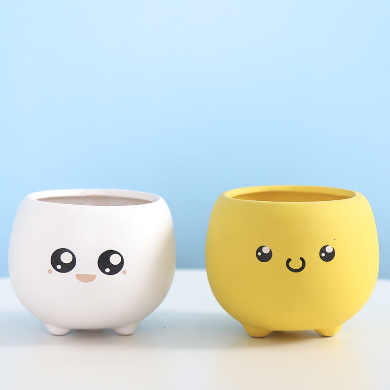 Cute Smiling Ceramic Planter Kalsten