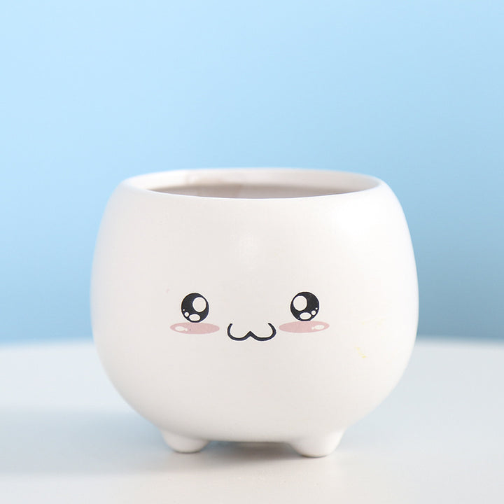 Cute Smiling Ceramic Planter Kalsten