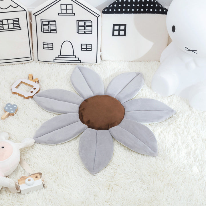 Plush Flower Petal Baby Play Mat for Tummy Time and Nursery Floor Cushion