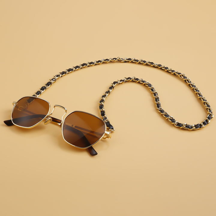 Fashionable Cat-Eye Sunglasses with Chain Strap Kalsten