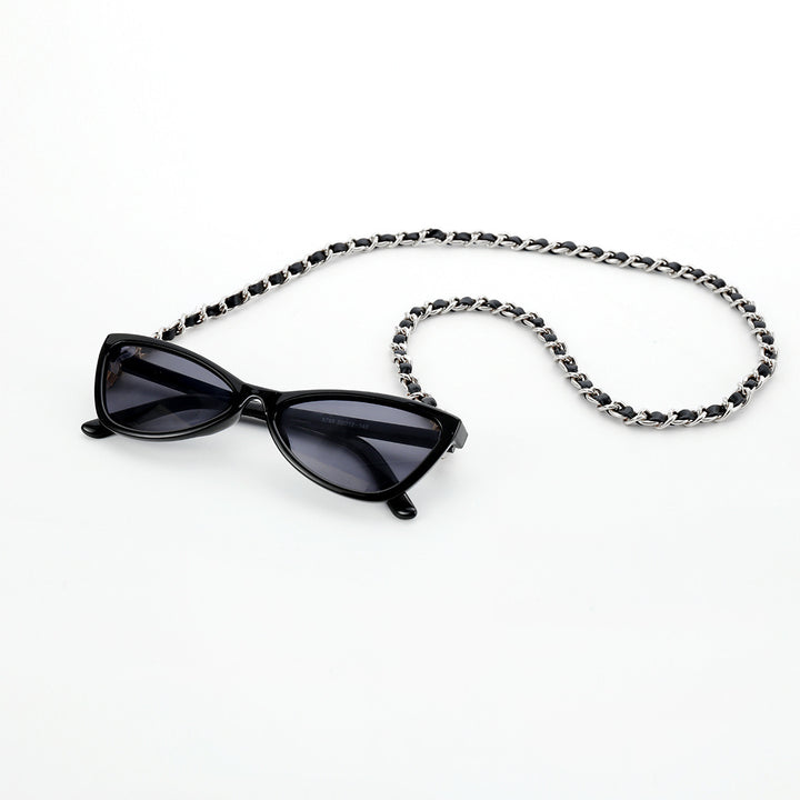 Fashionable Cat-Eye Sunglasses with Chain Strap Kalsten
