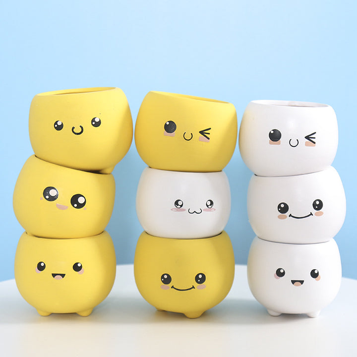 Cute Smiling Ceramic Planter Kalsten