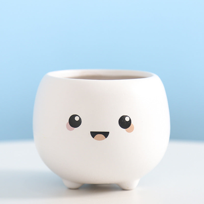 Cute Smiling Ceramic Planter Kalsten
