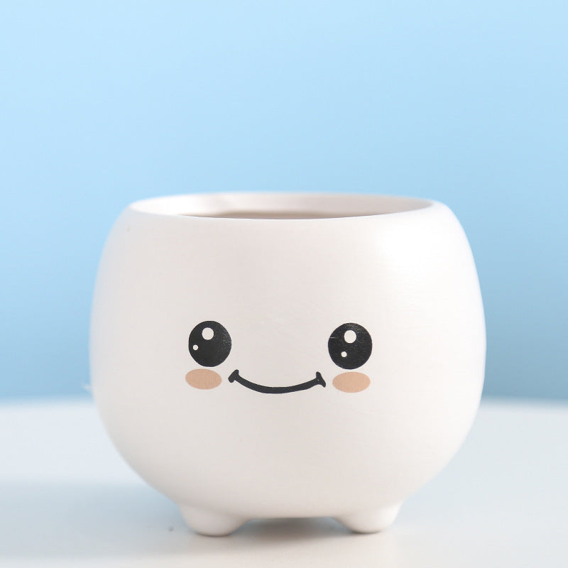 Cute Smiling Ceramic Planter Kalsten