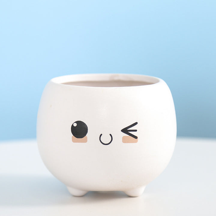 Cute Smiling Ceramic Planter Kalsten