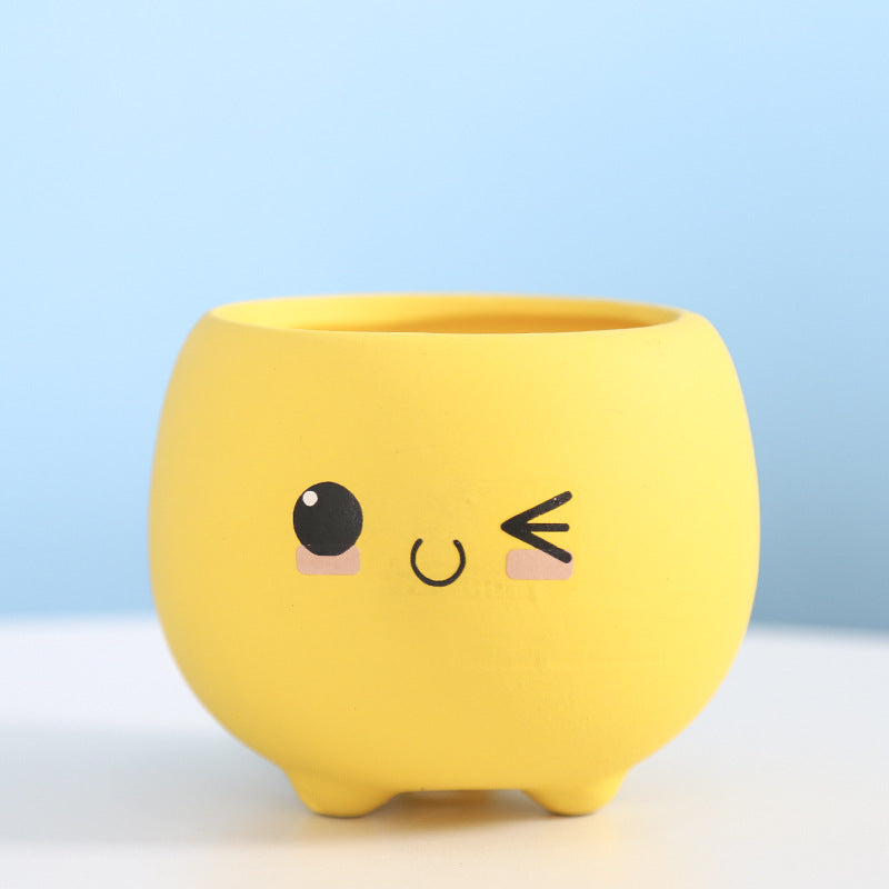 Cute Smiling Ceramic Planter Kalsten