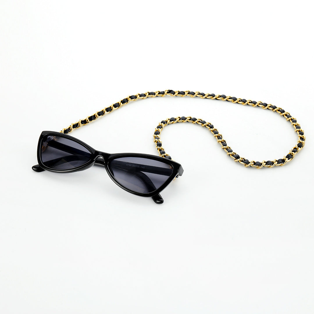 Fashionable Cat-Eye Sunglasses with Chain Strap Kalsten