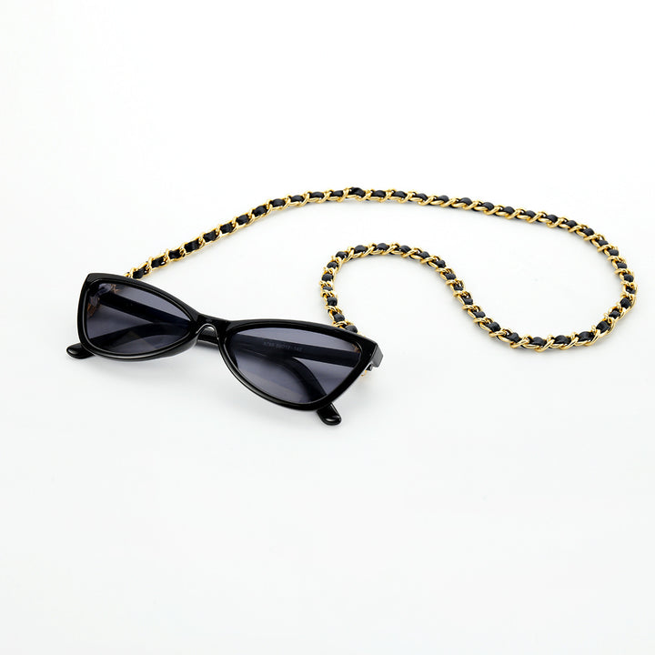 Fashionable Cat-Eye Sunglasses with Chain Strap Kalsten