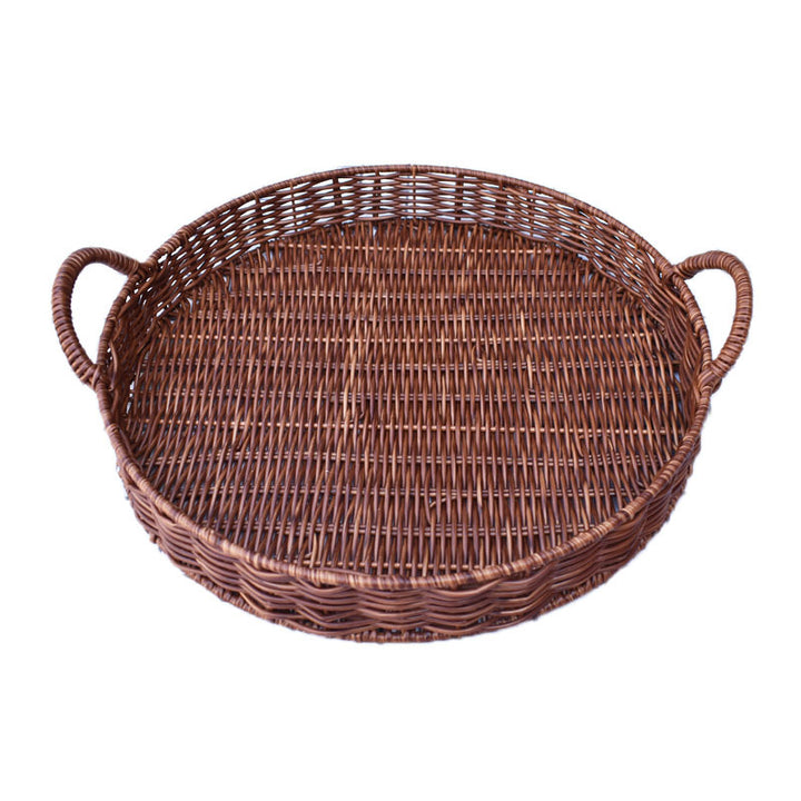 Round Handwoven Serving Tray Kalsten