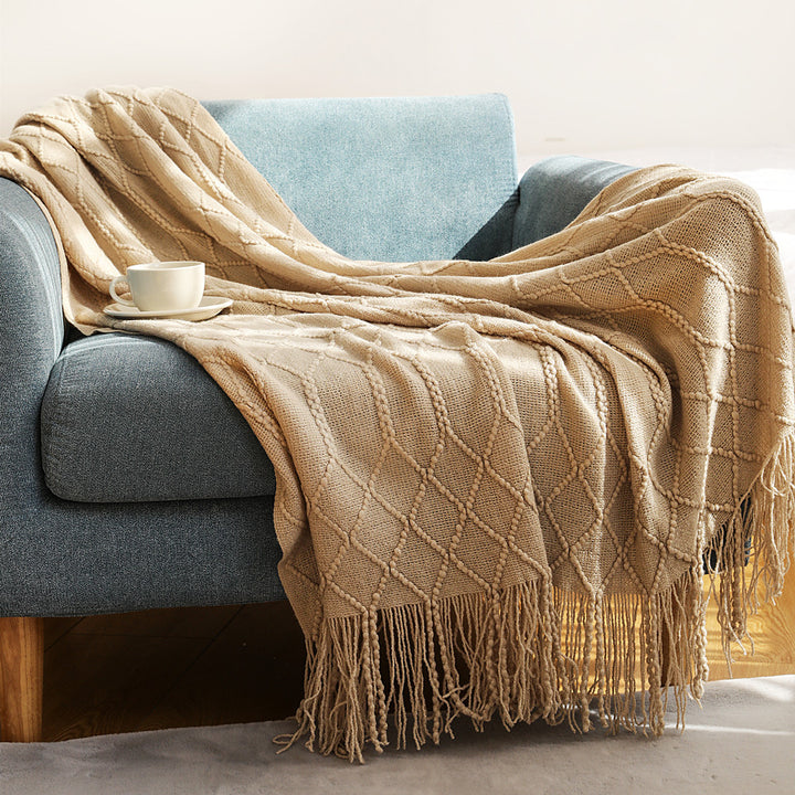 Ladies stylish throw blanket with textured design Kalsten