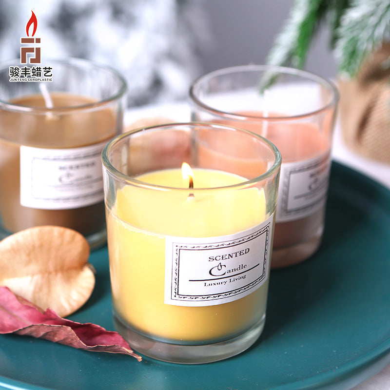 Aromatic Lavender-Scented Glass Candle in Gift Box