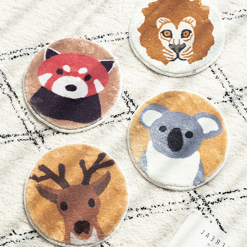 Round microfiber coasters with cute animal motifs and non-slip backing Kalsten