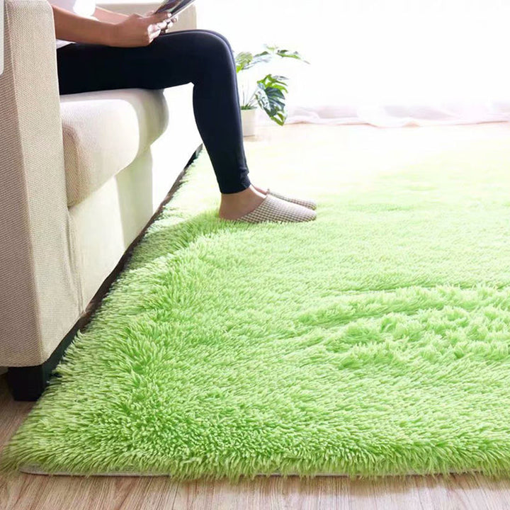 Kalsten | Fluffy Plain Rug Multi Colored Casual Rug Synthetic Washable Pet Friendly Non-slip Carpet for Living Room