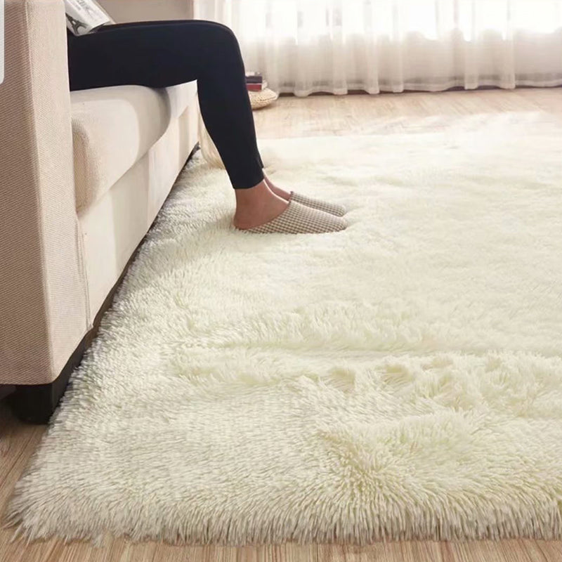 Kalsten | Fluffy Plain Rug Multi Colored Casual Rug Synthetic Washable Pet Friendly Non-slip Carpet for Living Room