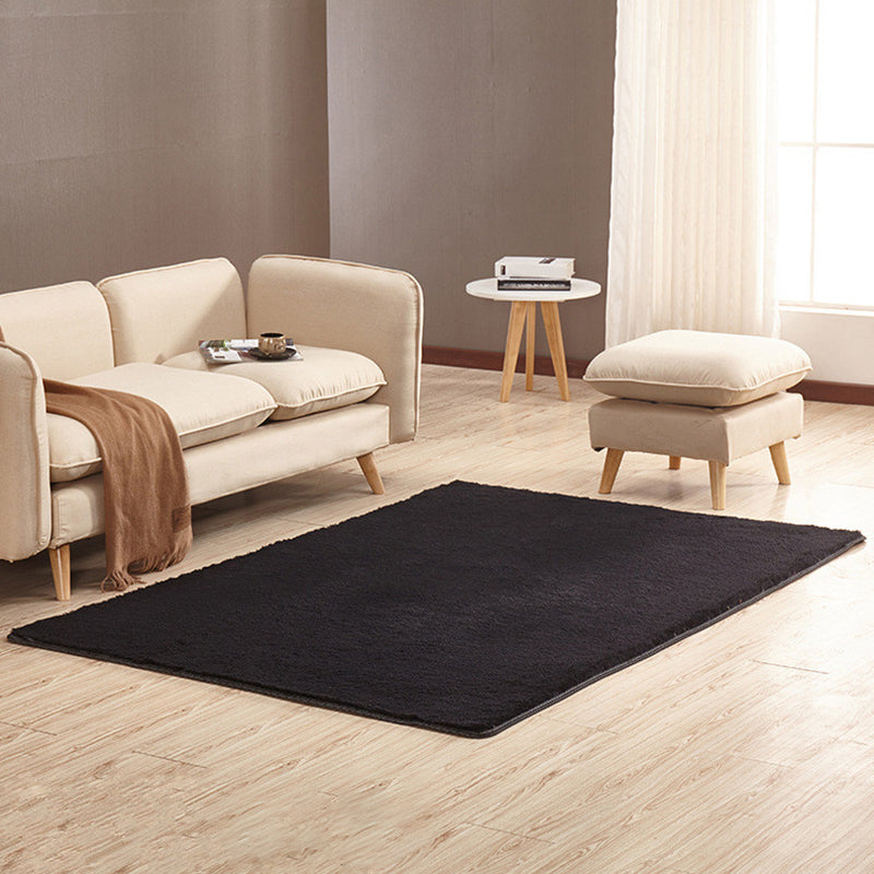 Kalsten | Fluffy Plain Rug Multi Colored Casual Rug Synthetic Washable Pet Friendly Non-slip Carpet for Living Room