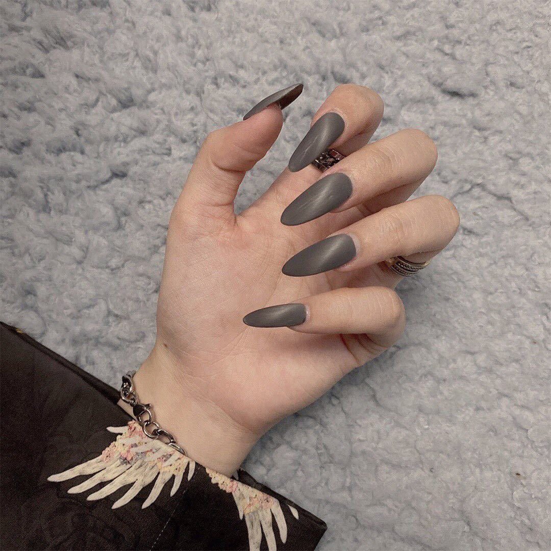 Elegant Stiletto Nails with Matte Finish Kalsten