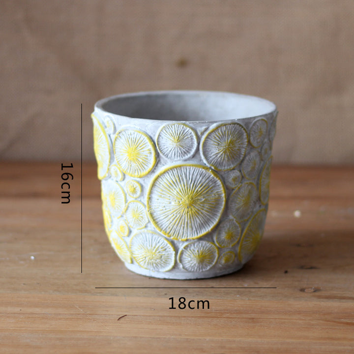 Decorative flower vase made of ceramic with relief structure Kalsten