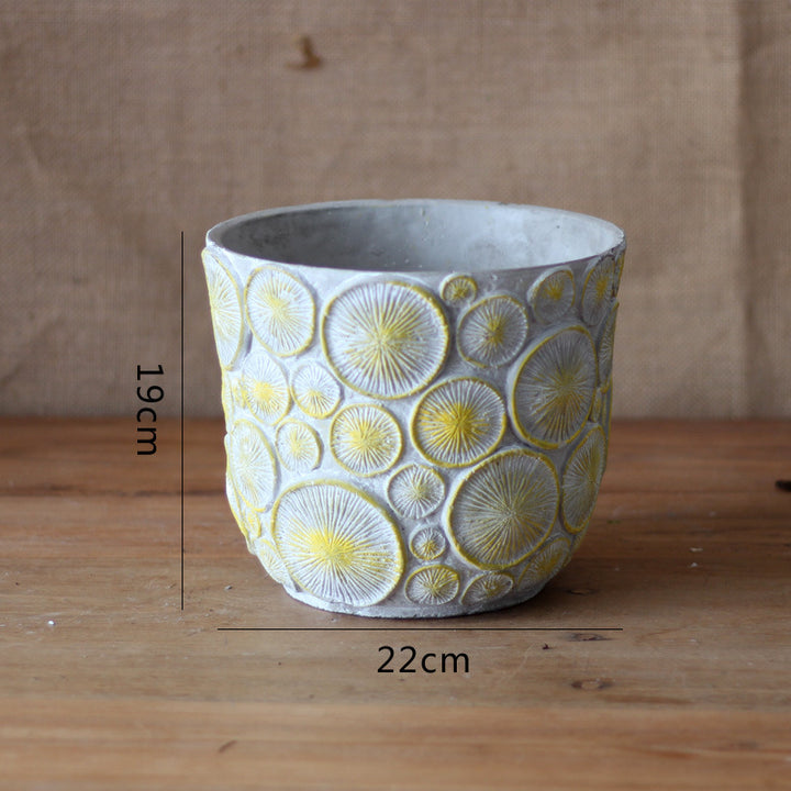Decorative flower vase made of ceramic with relief structure Kalsten
