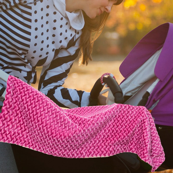 Women Cozy Reversible Blanket with Cable Pattern Kalsten